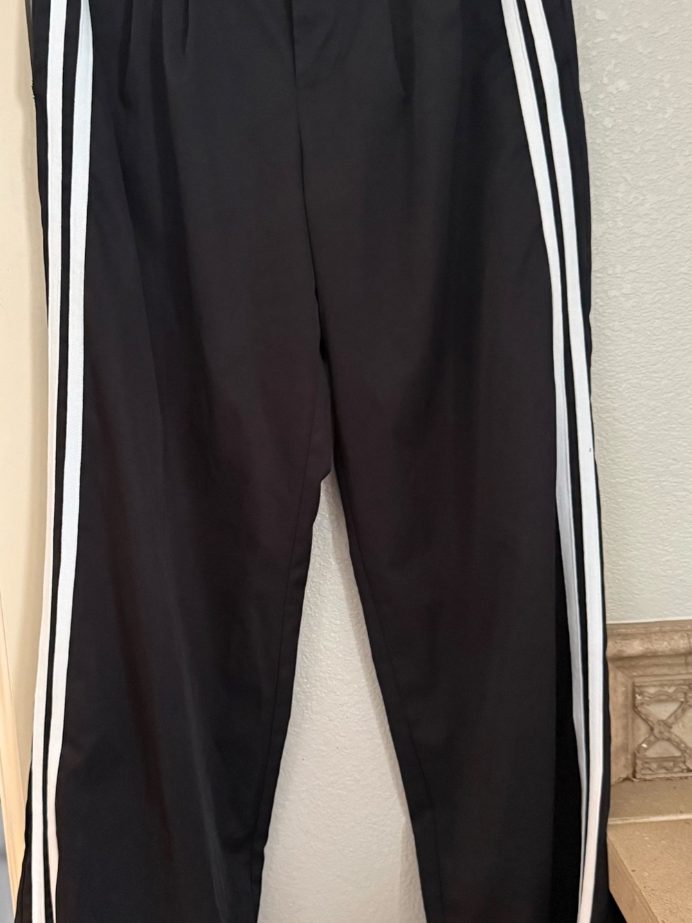 Superdown Black Track jogger Pants with White Side Stripes. XXS